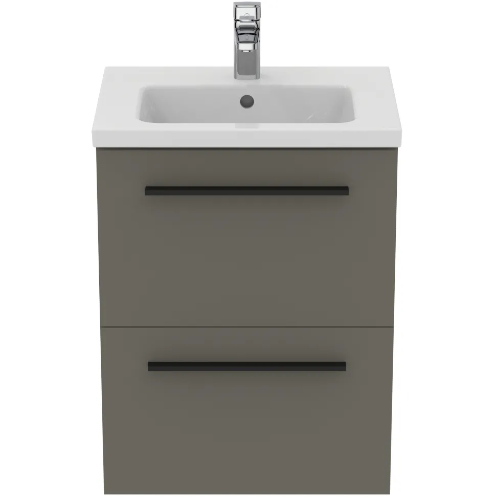Ideal Standard i.life S 500mm Wall Mounted 2 Drawer Compact Vanity Unit & Basin