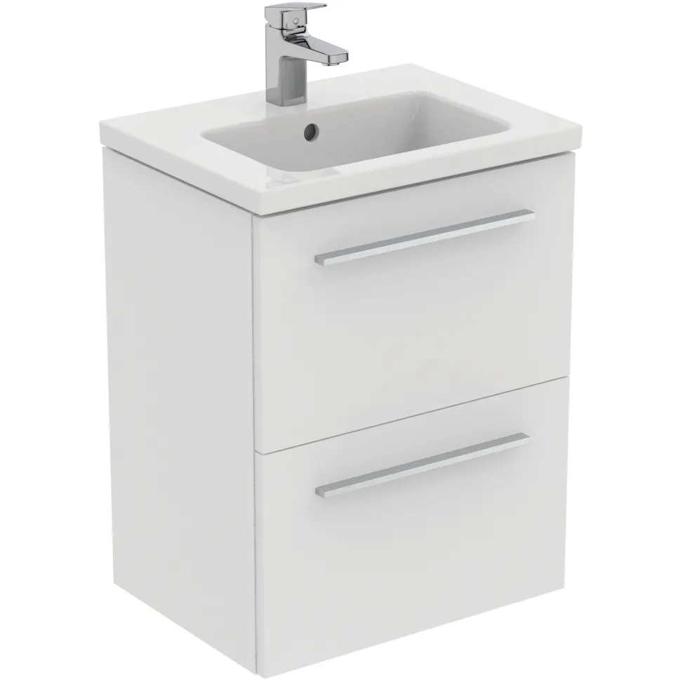 Ideal Standard i.life S 500mm Wall Mounted 2 Drawer Compact Vanity Unit & Basin