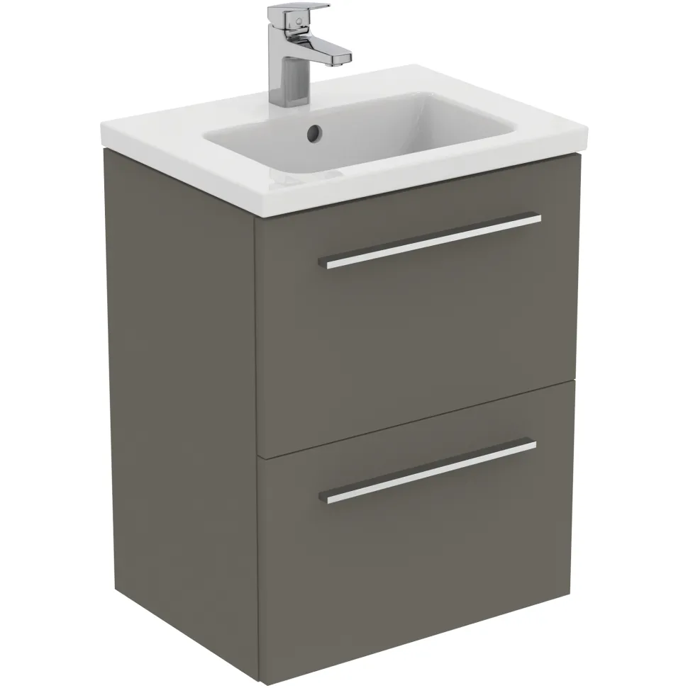 Ideal Standard i.life S 500mm Wall Mounted 2 Drawer Compact Vanity Unit & Basin