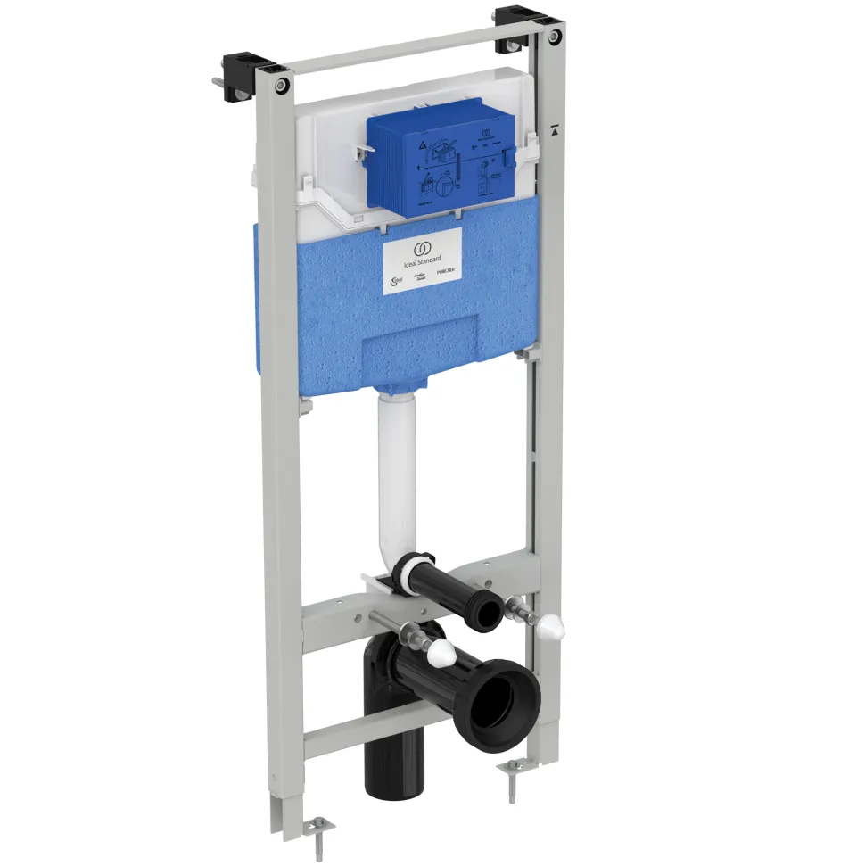 Ideal Standard ProSys WRAS Approved Wall Hung 1150mm WC Frame, Concealed Cistern & Chrome Dual Flush Plate