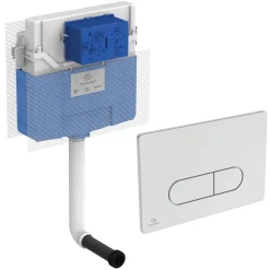 Ideal Standard ProSys WRAS Approved 125mm Depth Concealed Cistern & Chrome Dual Flush Plate