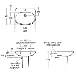 Ideal Standard Tesi Basin & Pedestal
