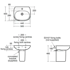 Ideal Standard Tesi Basin & Pedestal