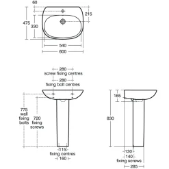 Ideal Standard Tesi Basin & Pedestal