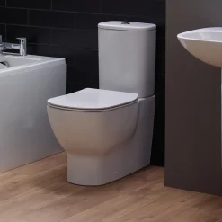 Ideal Standard Tesi Close Coupled Fully Back to Wall Toilet with Aquablade® Flush Technology & Soft Close Seat