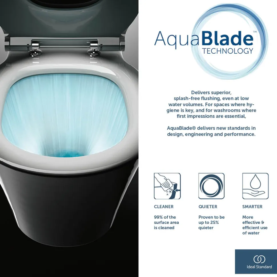 Ideal Standard Tesi Close Coupled Toilet with Aquablade® Flush Technology & Soft Close Seat