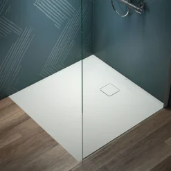 Ideal Standard Ultra Flat Evo Square Anti-Slip Acrylic Shower Tray with Offset Waste - 4 Sizes