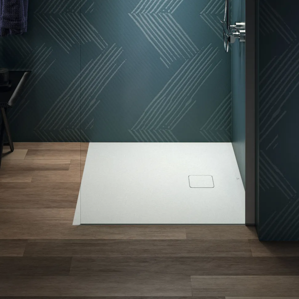 Ideal Standard Ultra Flat Evo Square Anti-Slip Acrylic Shower Tray with Offset Waste - 4 Sizes