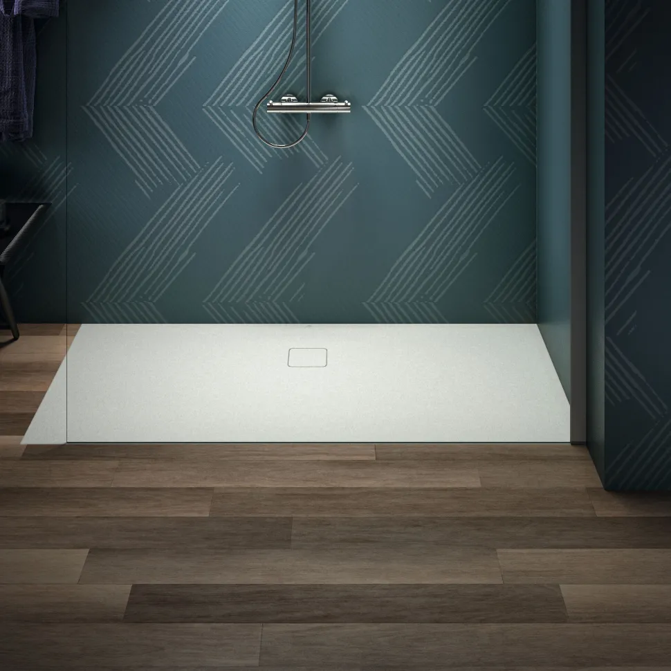 Ideal Standard Ultra Flat Evo Rectangular Anti-Slip Acrylic Shower Tray with Offset Waste - 4 Sizes