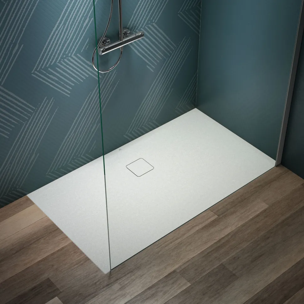 Ideal Standard Ultra Flat Evo Rectangular Anti-Slip Acrylic Shower Tray with Offset Waste - 4 Sizes