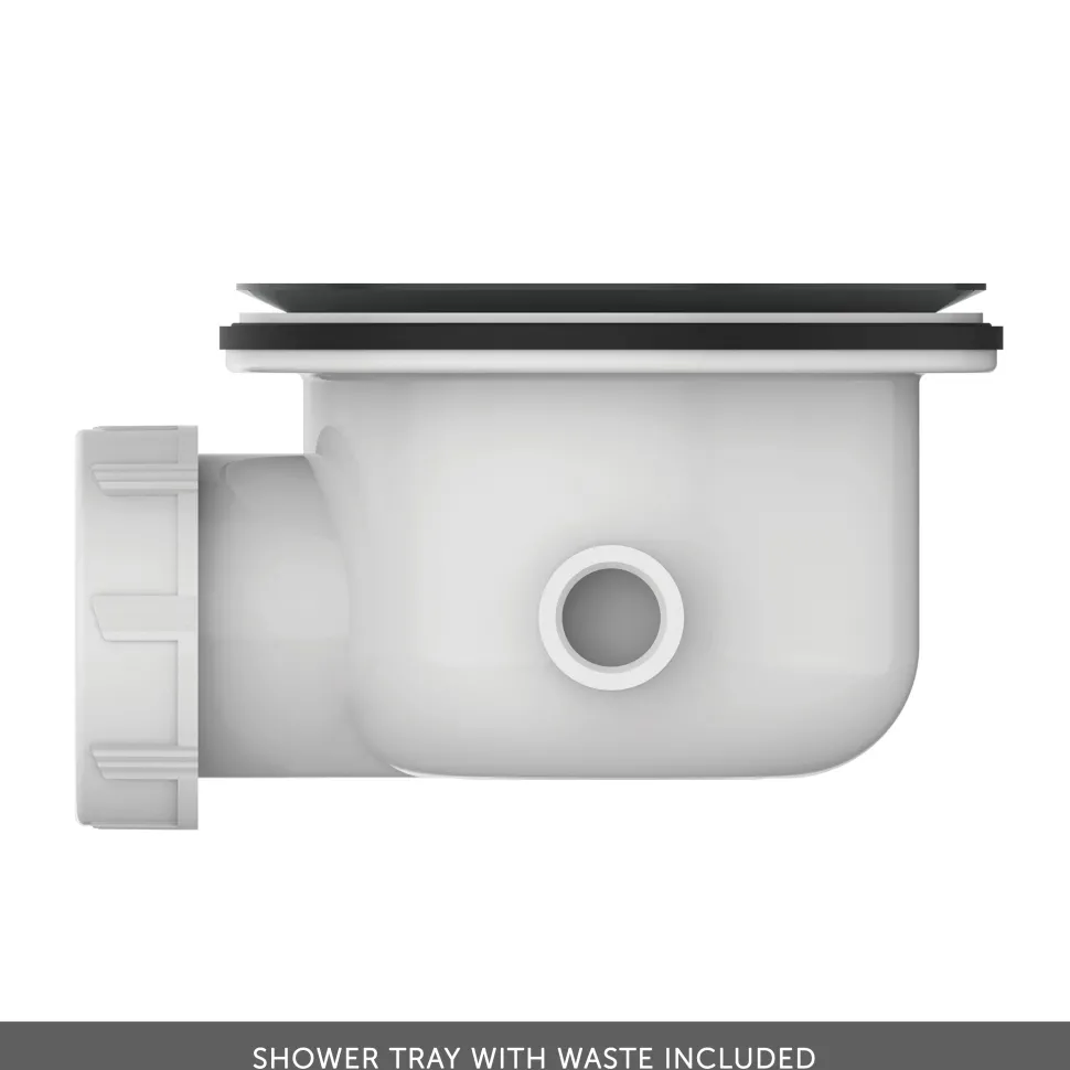 Ideal Standard Ultra Flat Evo Rectangular Anti-Slip Acrylic Shower Tray with Offset Waste - 4 Sizes