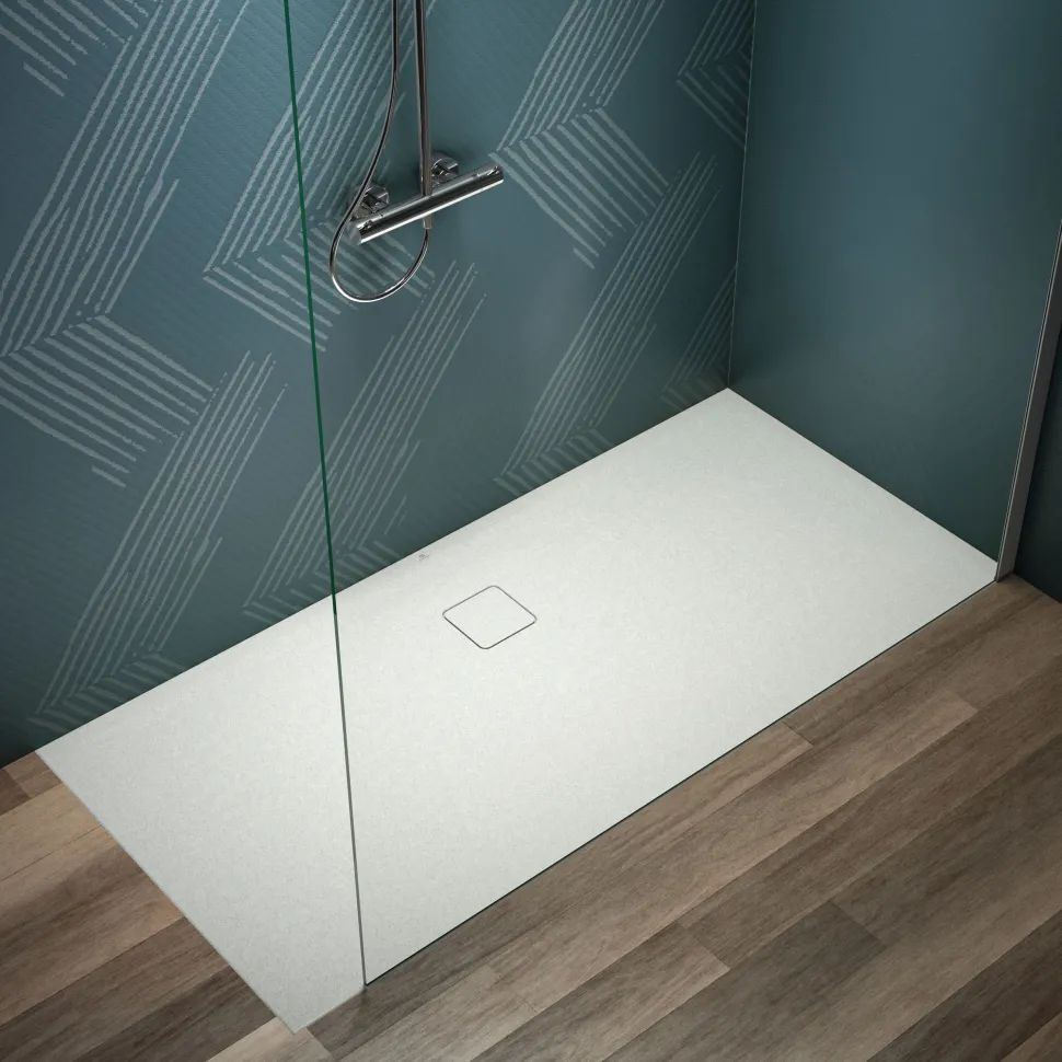Ideal Standard Ultra Flat Evo Rectangular Anti-Slip Acrylic Shower Tray with Offset Waste - 4 Sizes