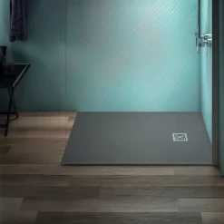 Ideal Standard Ultra Flat S+ Concrete Grey Rectangular Anti-Slip Stone Resin Shower Tray - 7 Sizes
