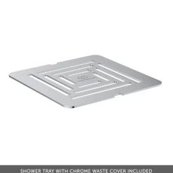 Ideal Standard Ultra Flat S+ Concrete Grey Rectangular Anti-Slip Stone Resin Shower Tray - 7 Sizes