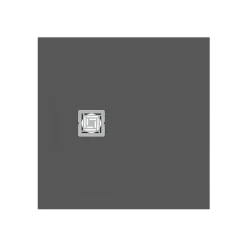 Ideal Standard Ultra Flat S+ Concrete Grey Square Anti-Slip Stone Resin Shower Tray - 2 Sizes