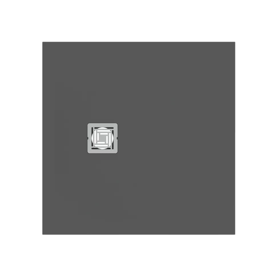 Ideal Standard Ultra Flat S+ Concrete Grey Square Anti-Slip Stone Resin Shower Tray - 2 Sizes