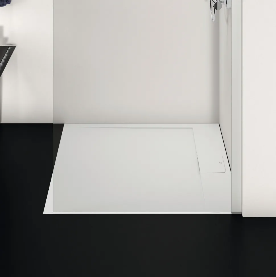 Ideal Standard Ultra Flat S i.life Pure White Square Anti-Slip Stone Resin Shower Tray - 2 Sizes