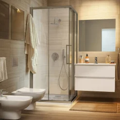 Ideal Standard Ultra Flat S i.life Pure White Square Anti-Slip Stone Resin Shower Tray - 2 Sizes