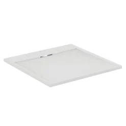 Ideal Standard Ultra Flat S i.life Pure White Square Anti-Slip Stone Resin Shower Tray - 2 Sizes