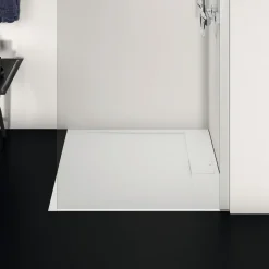 Ideal Standard Ultra Flat S i.life Pure White Square Anti-Slip Stone Resin Shower Tray - 2 Sizes