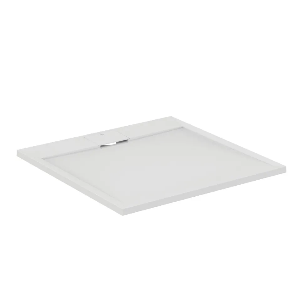 Ideal Standard Ultra Flat S i.life Pure White Square Anti-Slip Stone Resin Shower Tray - 2 Sizes