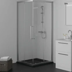 Ideal Standard Ultra Flat S i.life Jet Black Square Anti-Slip Stone Resin Shower Tray - 2 Sizes