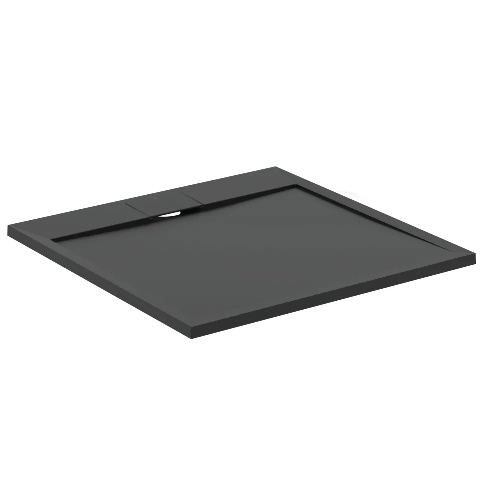 Ideal Standard Ultra Flat S i.life Jet Black Square Anti-Slip Stone Resin Shower Tray - 2 Sizes