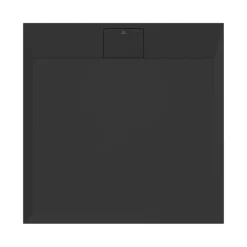 Ideal Standard Ultra Flat S i.life Jet Black Square Anti-Slip Stone Resin Shower Tray - 2 Sizes