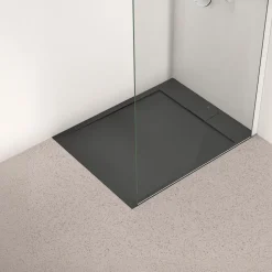 Ideal Standard Ultra Flat S i.life Jet Black Rectangular Anti-Slip Stone Resin Shower Tray - 5 Sizes