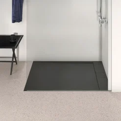 Ideal Standard Ultra Flat S i.life Jet Black Rectangular Anti-Slip Stone Resin Shower Tray - 5 Sizes