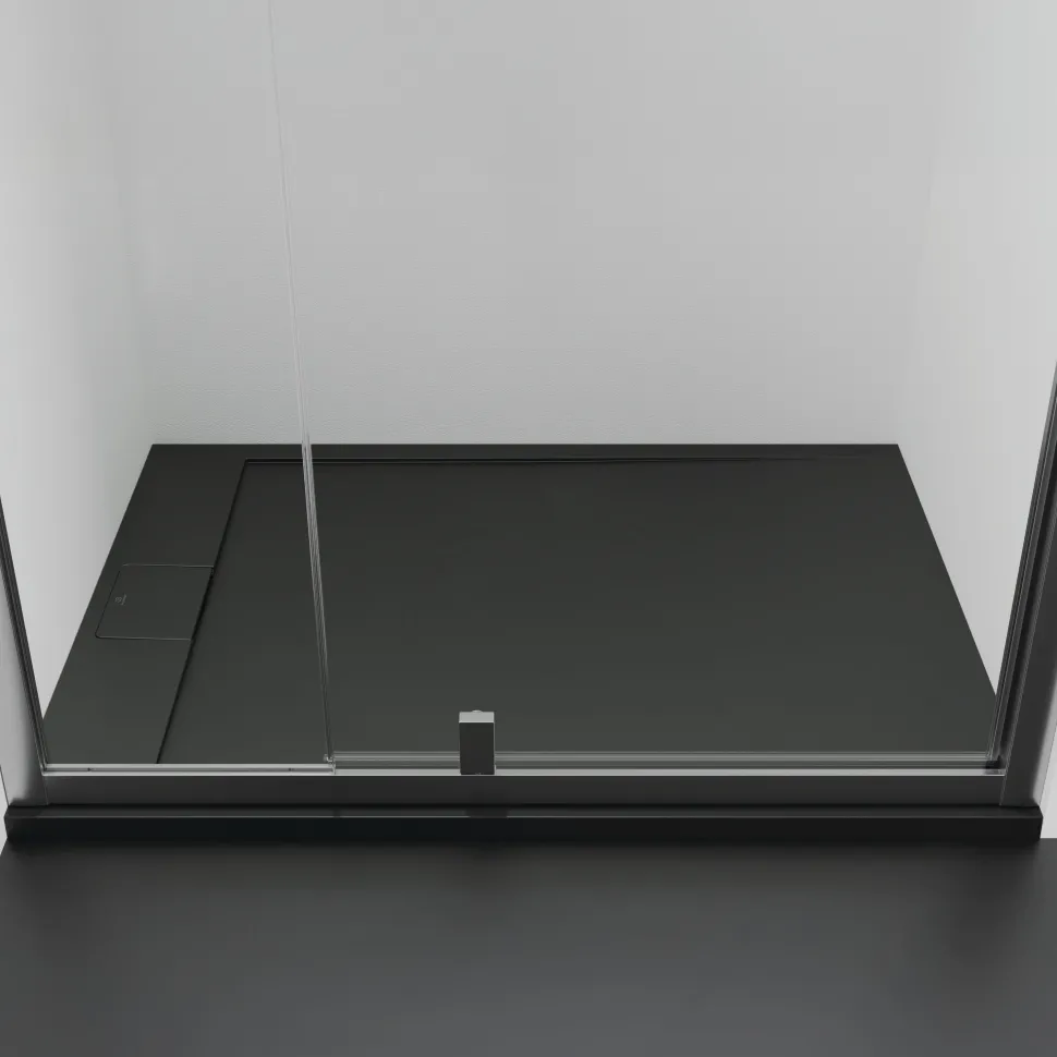 Ideal Standard Ultra Flat S i.life Jet Black Rectangular Anti-Slip Stone Resin Shower Tray - 5 Sizes