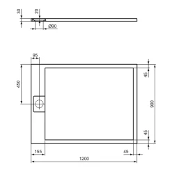 Ideal Standard Ultra Flat S i.life Jet Black Rectangular Anti-Slip Stone Resin Shower Tray - 5 Sizes