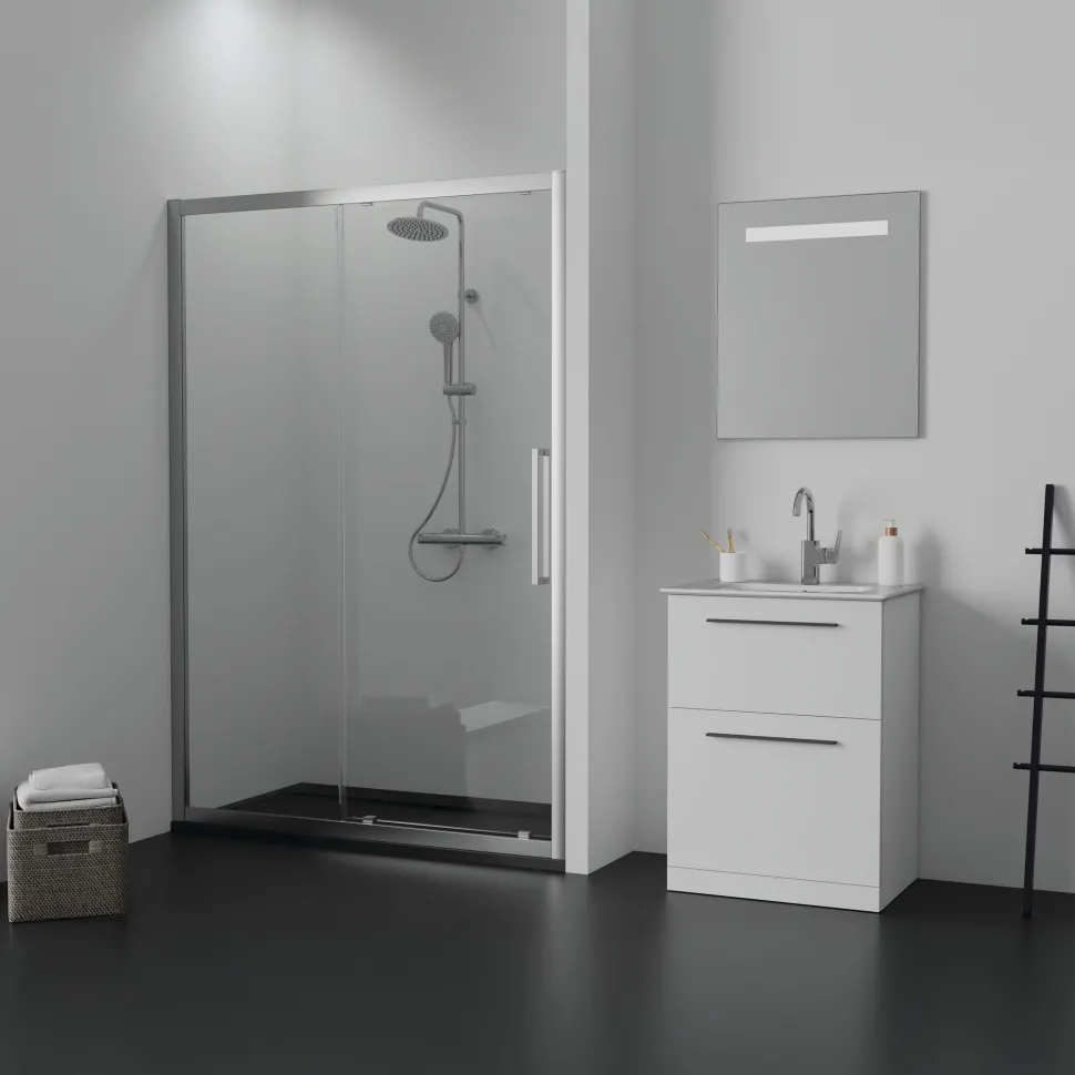 Ideal Standard Ultra Flat S i.life Jet Black Rectangular Anti-Slip Stone Resin Shower Tray - 5 Sizes