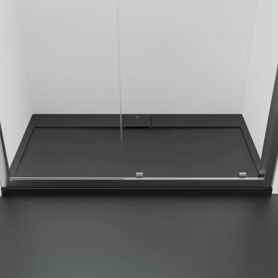 Ideal Standard Ultra Flat S i.life Jet Black Rectangular Anti-Slip Stone Resin Shower Tray - 5 Sizes