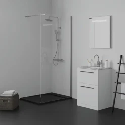 Ideal Standard Ultra Flat S i.life Jet Black Rectangular Anti-Slip Stone Resin Shower Tray - 5 Sizes