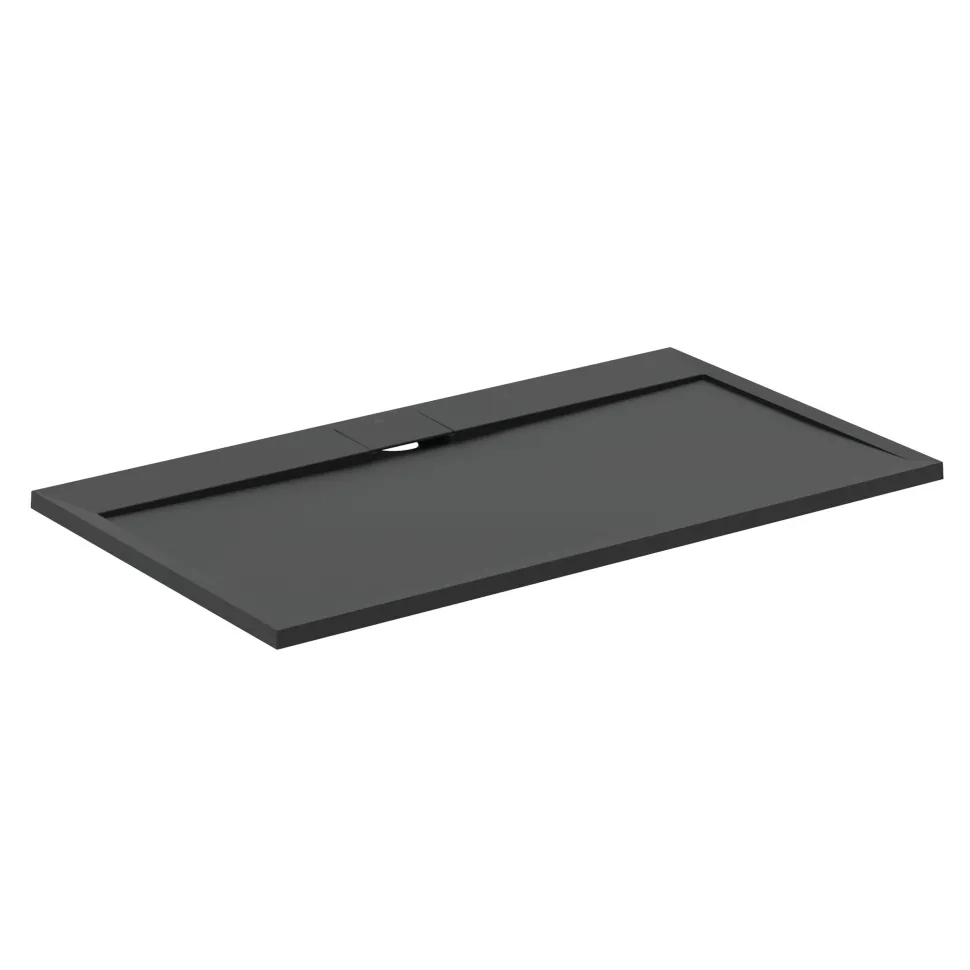 Ideal Standard Ultra Flat S i.life Jet Black Rectangular Anti-Slip Stone Resin Shower Tray - 5 Sizes