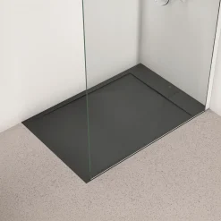 Ideal Standard Ultra Flat S i.life Jet Black Rectangular Anti-Slip Stone Resin Shower Tray - 5 Sizes