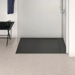 Ideal Standard Ultra Flat S i.life Jet Black Rectangular Anti-Slip Stone Resin Shower Tray - 5 Sizes