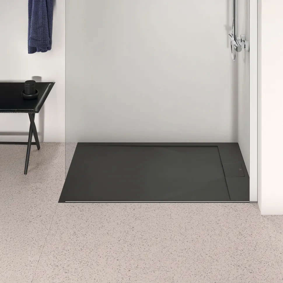 Ideal Standard Ultra Flat S i.life Jet Black Rectangular Anti-Slip Stone Resin Shower Tray - 5 Sizes