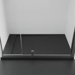 Ideal Standard Ultra Flat S i.life Jet Black Rectangular Anti-Slip Stone Resin Shower Tray - 5 Sizes