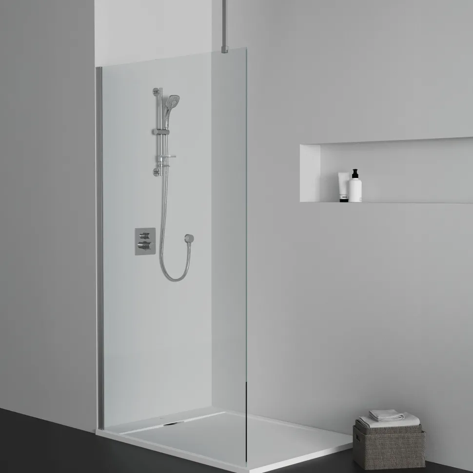 Ideal Standard Ultra Flat S i.life Pure White Rectangular Anti-Slip Stone Resin Shower Tray - 5 Sizes