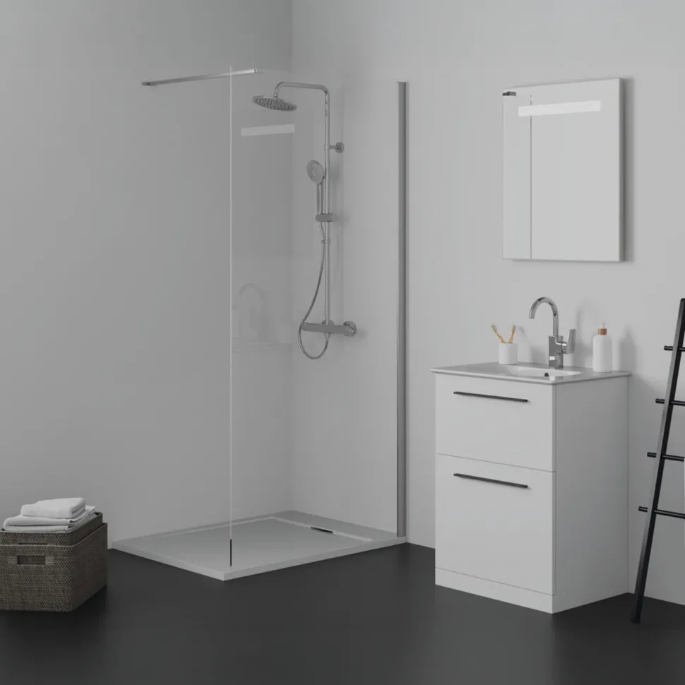 Ideal Standard Ultra Flat S i.life Pure White Rectangular Anti-Slip Stone Resin Shower Tray - 5 Sizes