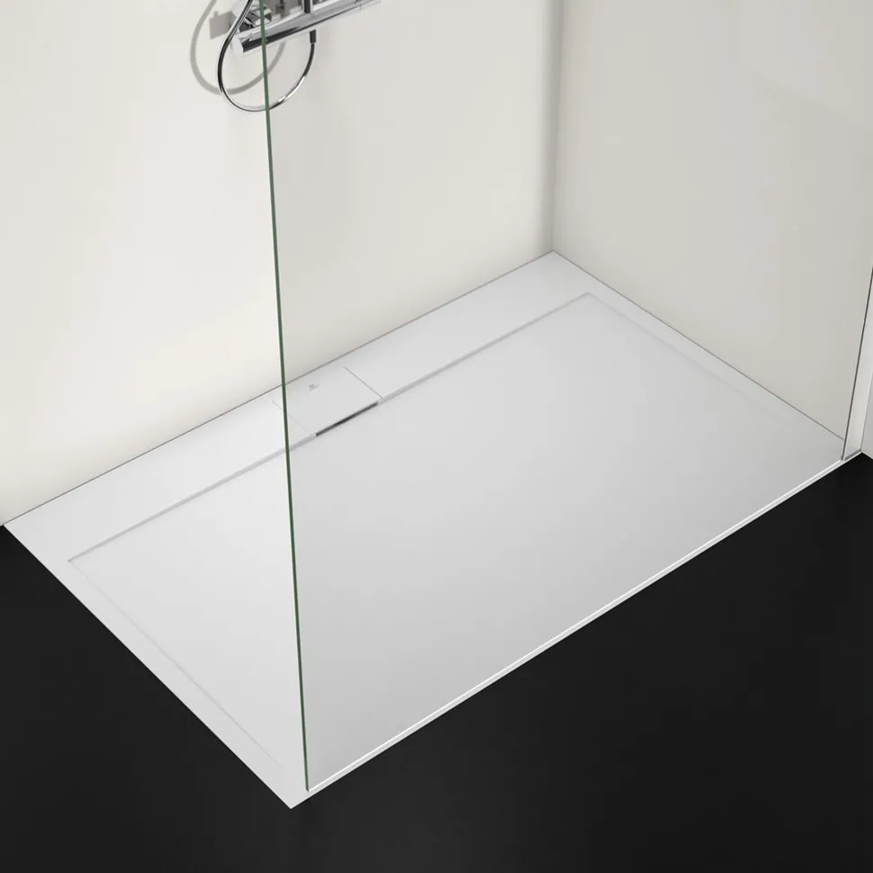 Ideal Standard Ultra Flat S i.life Pure White Rectangular Anti-Slip Stone Resin Shower Tray - 5 Sizes