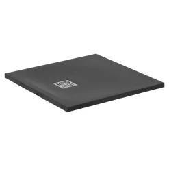 Ideal Standard Ultra Flat S+ Jet Black Square Anti-Slip Stone Resin Shower Tray - 2 Sizes