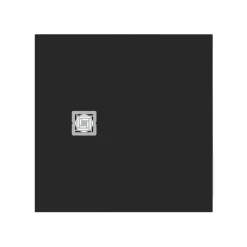 Ideal Standard Ultra Flat S+ Jet Black Square Anti-Slip Stone Resin Shower Tray - 2 Sizes