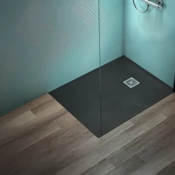 Ideal Standard Ultra Flat S+ Jet Black Rectangular Anti-Slip Stone Resin Shower Tray - 7 Sizes