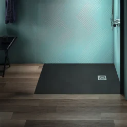 Ideal Standard Ultra Flat S+ Jet Black Rectangular Anti-Slip Stone Resin Shower Tray - 7 Sizes
