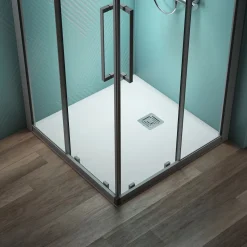 Ideal Standard Ultra Flat S+ Pure White Square Anti-Slip Stone Resin Shower Tray - 2 Sizes
