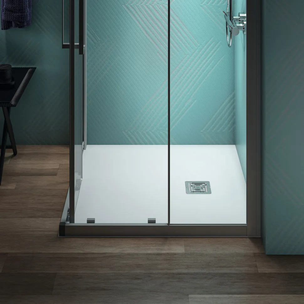 Ideal Standard Ultra Flat S+ Pure White Square Anti-Slip Stone Resin Shower Tray - 2 Sizes