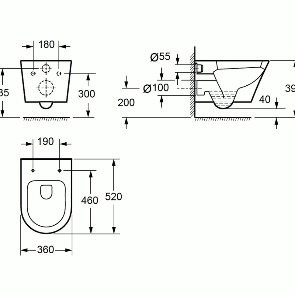 Imex Arco Rimless Wall Hung Toilet and Soft Close Seat